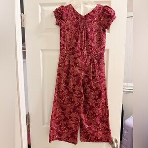 Janie and Jack Burgundy Paisley Romper